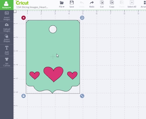 Images arranged for slicing in Design Space