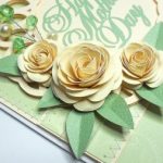 Completed card with a rolled flower design from Birds Cards