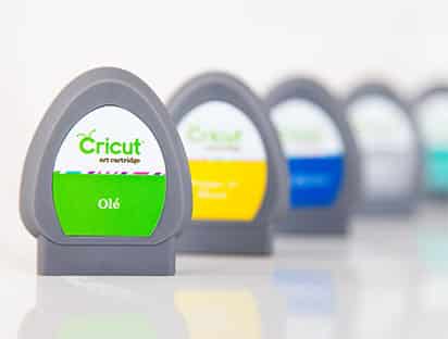 A colorful array of Cricut cartridges.