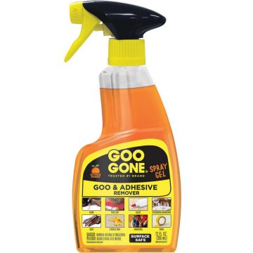 A spray bottle of orange Goo Gone