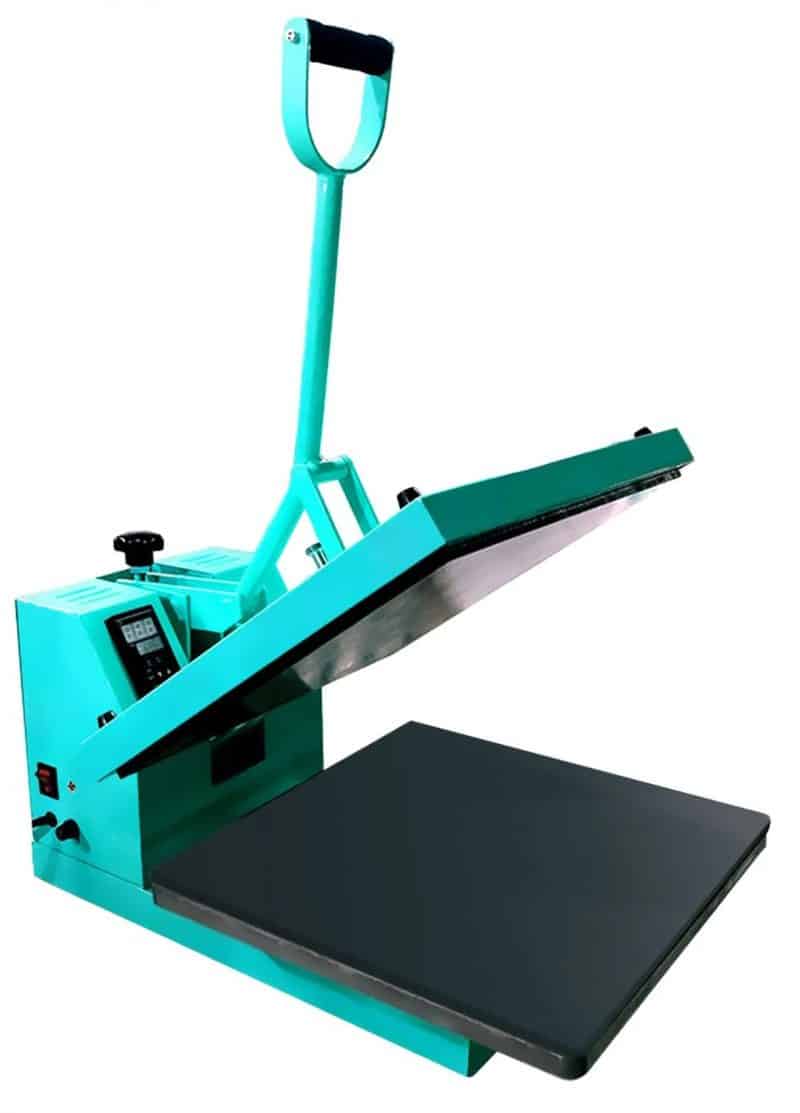 A blue heat press