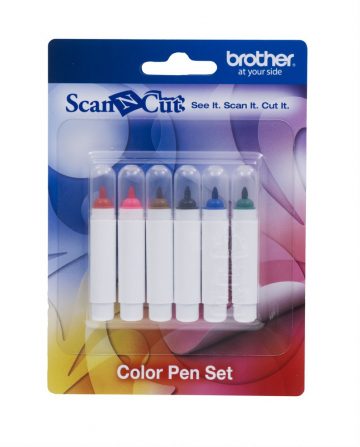 The Brother ScanNCut pens displayed in five different colors.