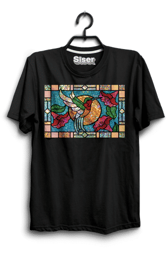 A stained glass heat press shirt