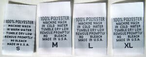 Checking polyester tags before working with heat transfer vinyl