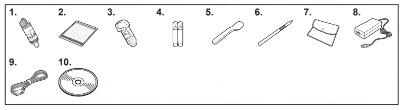 The Scan and Cut 2 comes with a basic set of necessary accessories.